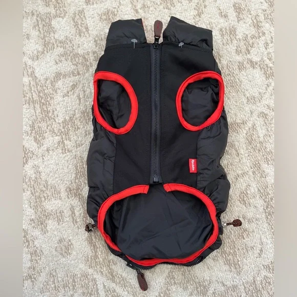 Reddy Petco Pet cat/dog puffer vest black with red trim S - Picture 3 of 9